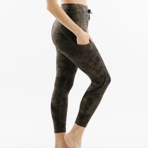 Zyia distressed copper pocket drawstring leggings